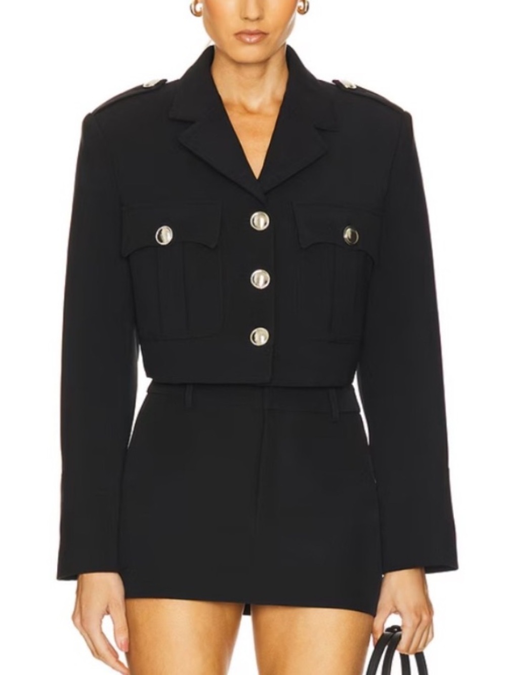 Ronny Kobo Collection Cropped Black Genith Blazer